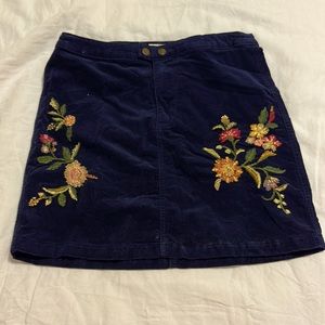 Blue corduroy skirt